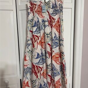 LOFT Colorful Patterned Maxi Skirt
